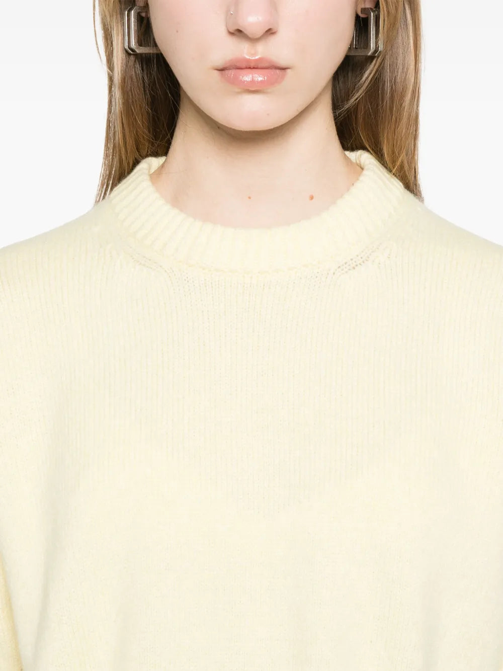 cashmere pullover, short sleeve sweater, yellow pullover, Khaite Davin, Spring-Summer collection