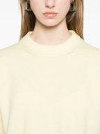 cashmere pullover, short sleeve sweater, yellow pullover, Khaite Davin, Spring-Summer collection