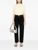 cashmere pullover, short sleeve sweater, yellow pullover, Khaite Davin, Spring-Summer collection