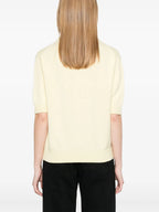 cashmere pullover, short sleeve sweater, yellow pullover, Khaite Davin, Spring-Summer collection