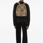 Burberry Backpack, Check Beige Backpack, Designer Accessories, Stylish Backpack, Vintage Design Backpack