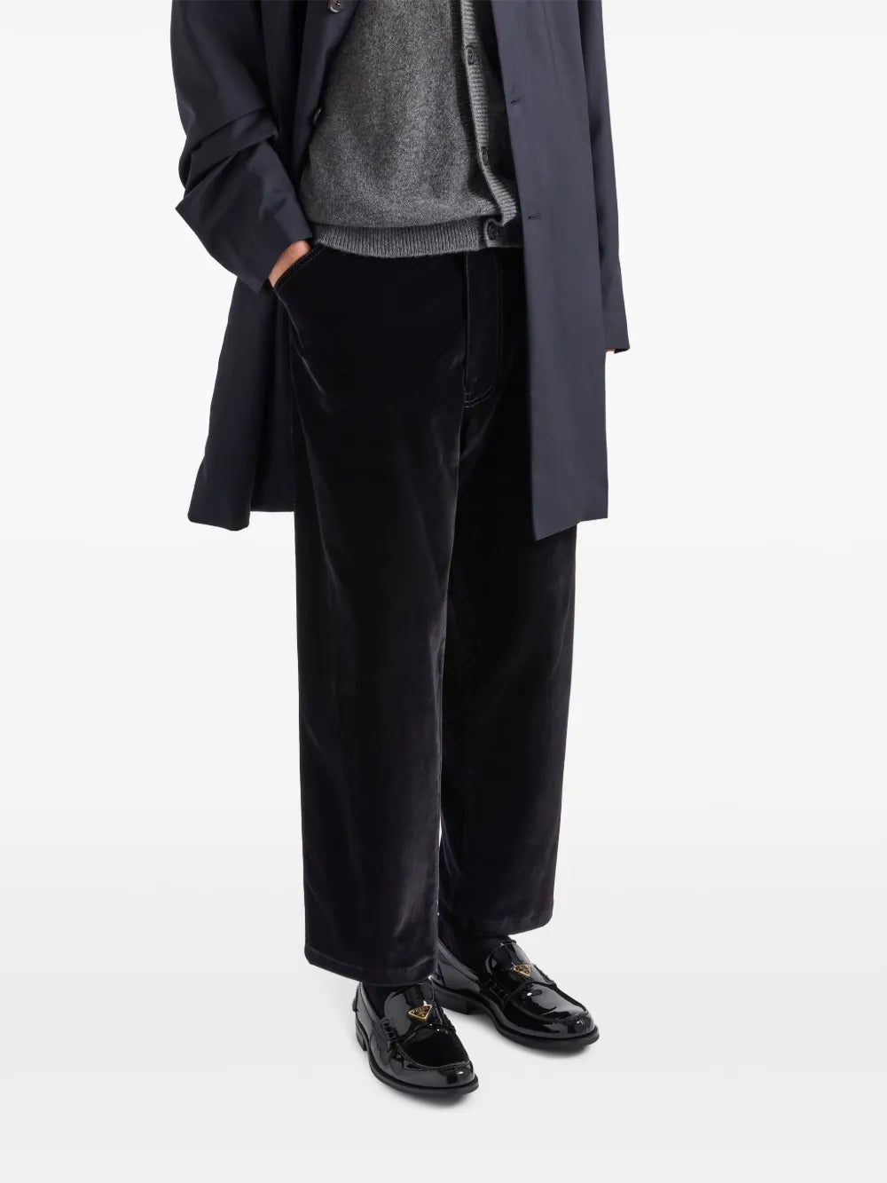 Imagem de Jeans Veludo de Denim de Perna Larga da Prada para Homens - Temporada Primavera-Verão 2025 - Detalhe 6