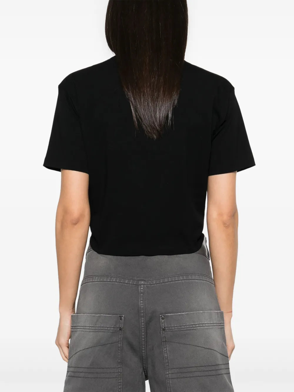 crop t-shirt, black t-shirt, strawberry print, cotton top, modern style