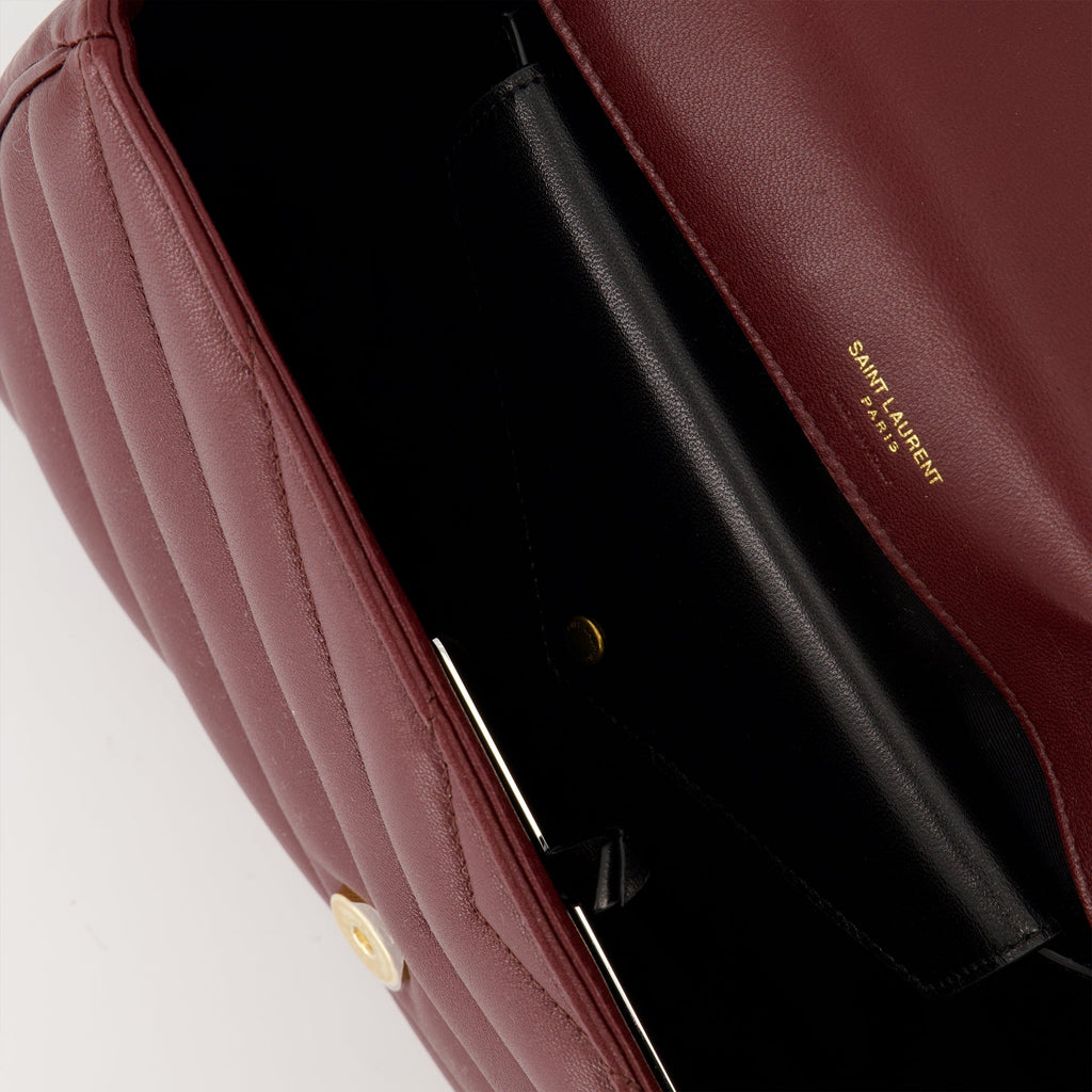 Saint Laurent bag, Le Sac Loulou, bordeaux leather handbag, designer accessories, luxury handbags