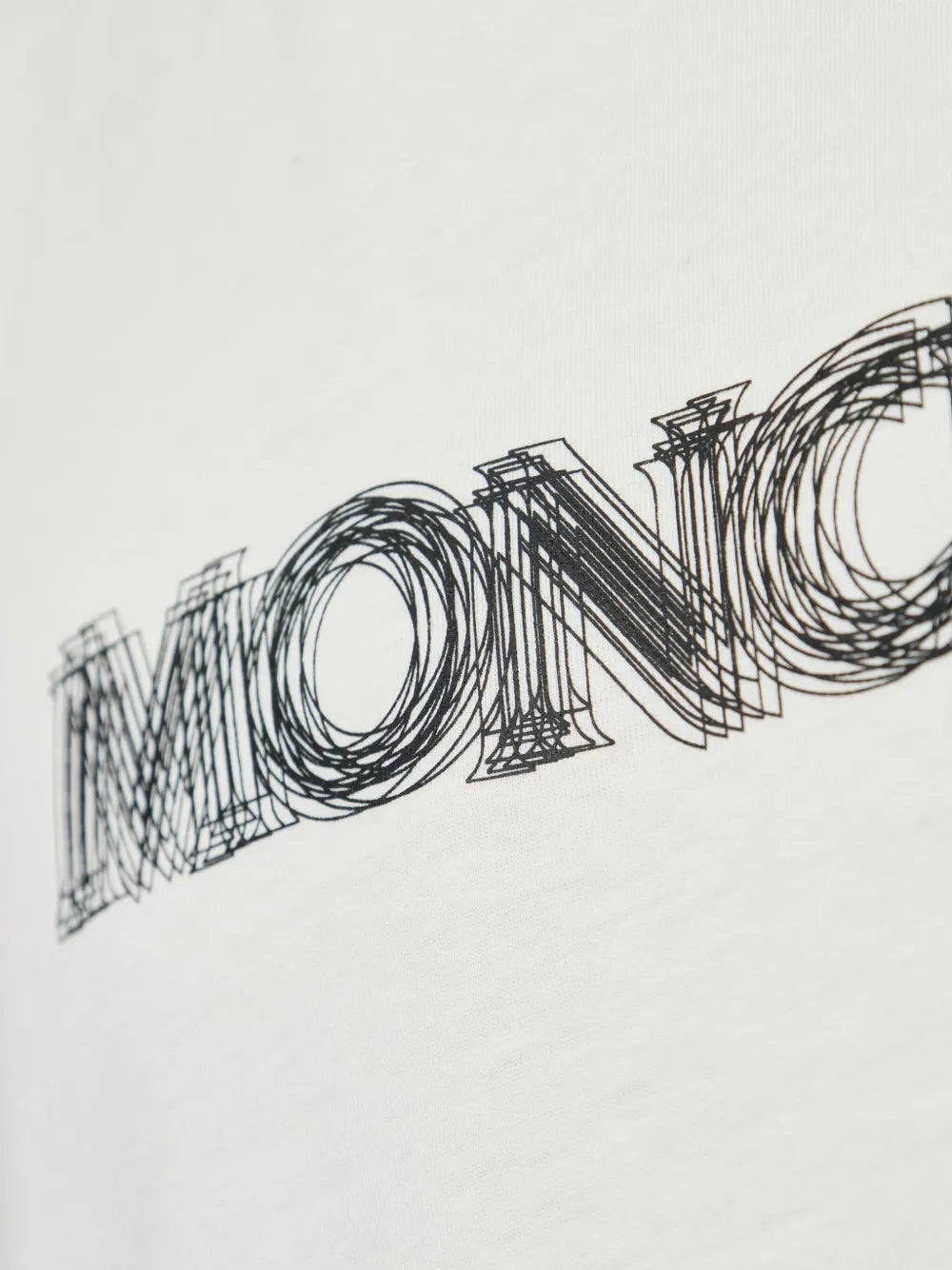 Image du T-shirt logo blanc de Moncler pour hommes - Saison Printemps-Été 2025 - Détail 7