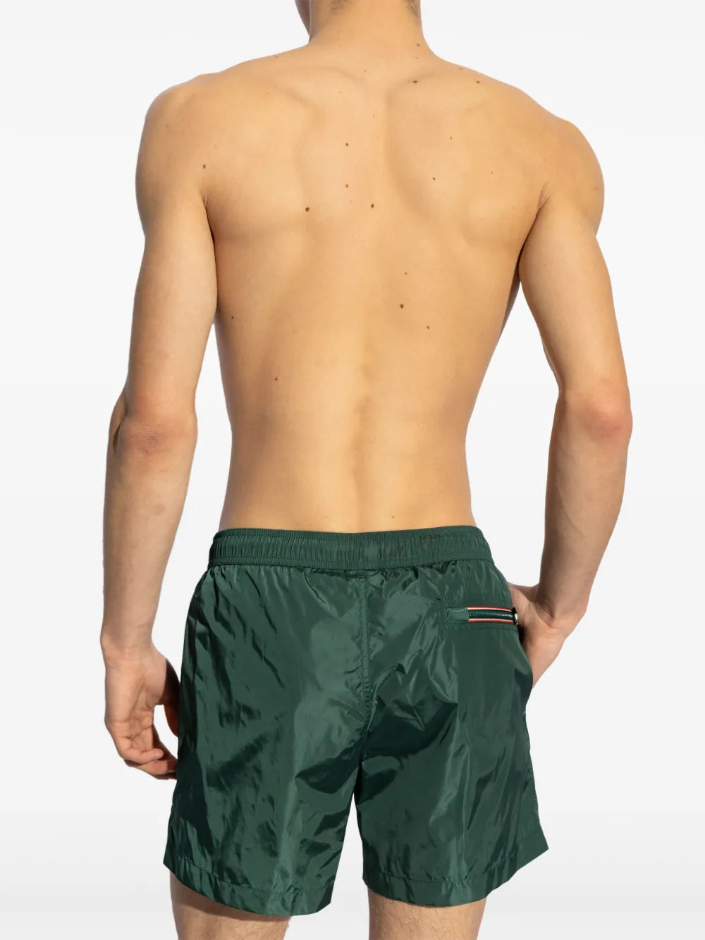swim shorts, Moncler, green swimwear, summer fashion, men's swimwear