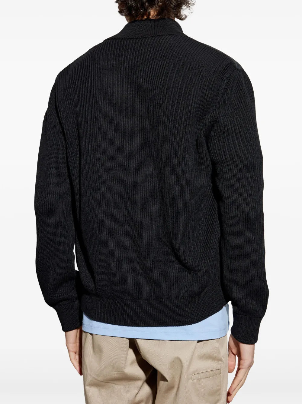 블랙 바이-머티리얼 재킷