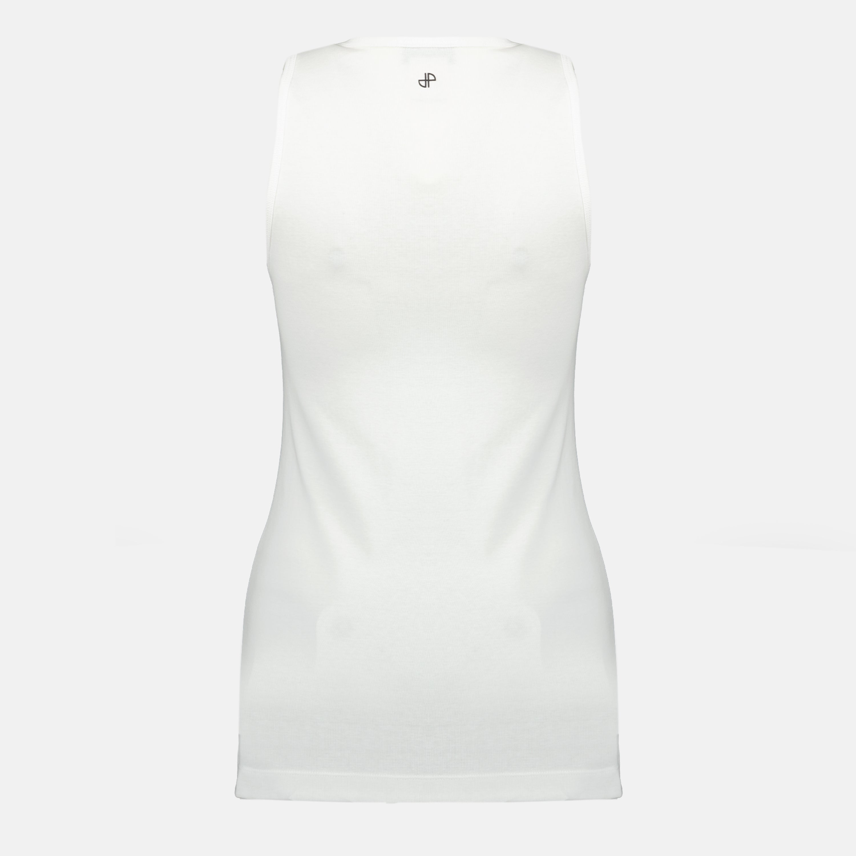 Image of Ribbed White Tank Top by Patou for Women - Season Spring-Summer 2026 - Back View