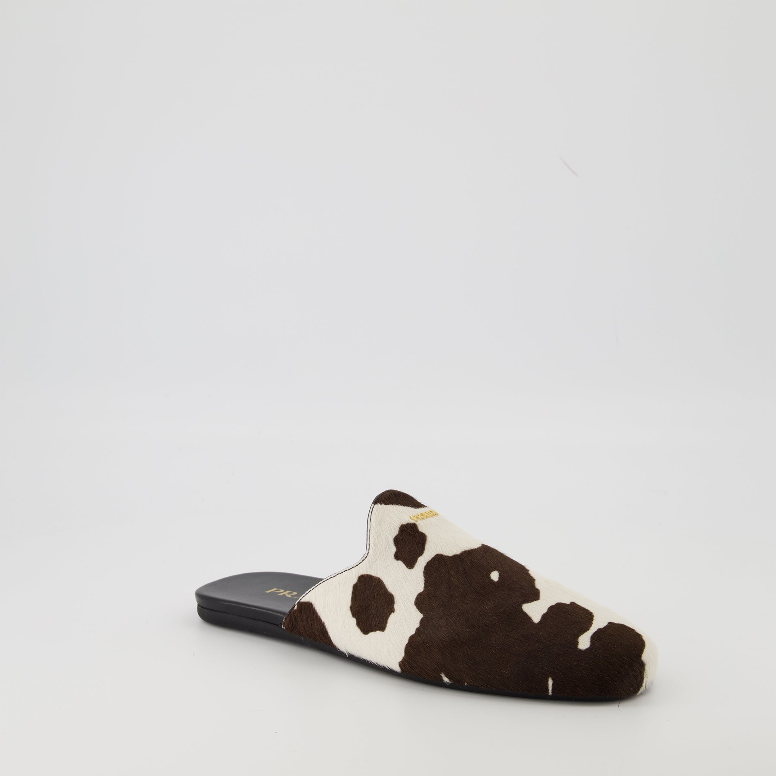 Leather Cow Printed Mules