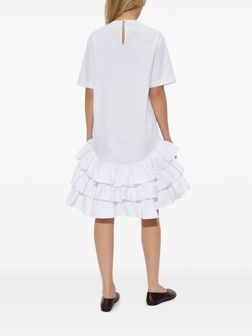 Bilde av hvit volangkjole fra Moschino for kvinner - Sesong Vår-Sommer 2025 - Detaljvisning 6