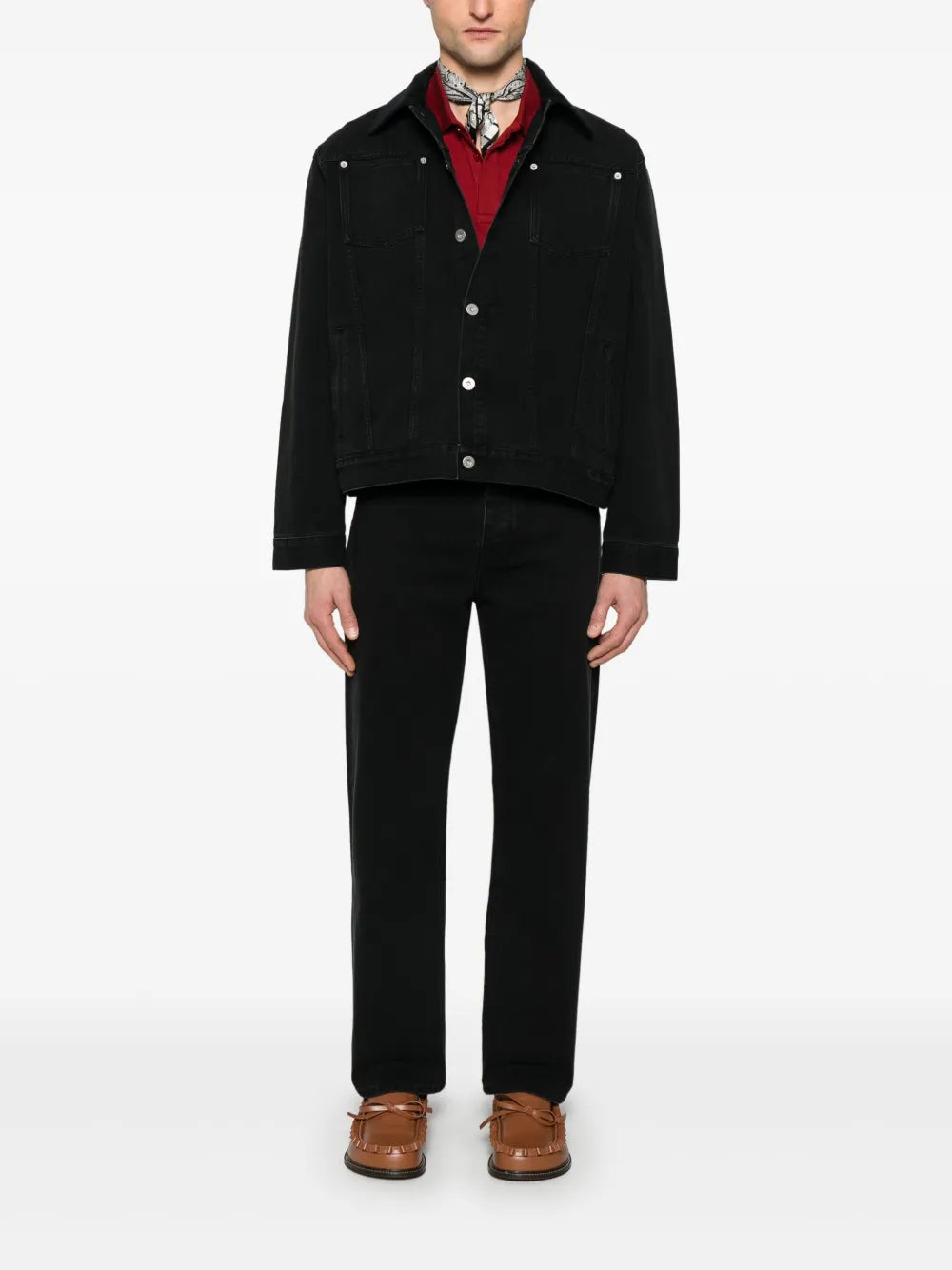 Drole De Monsieur의 남성용 블랙 데님 청바지 이미지 - 2025 봄-여름 시즌 - 뒷보기