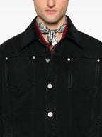 드롤 드 몽쉬르 남성용 블랙 데님 재킷 이미지 - 2025 봄-여름 시즌 - 세부사항 보기 7