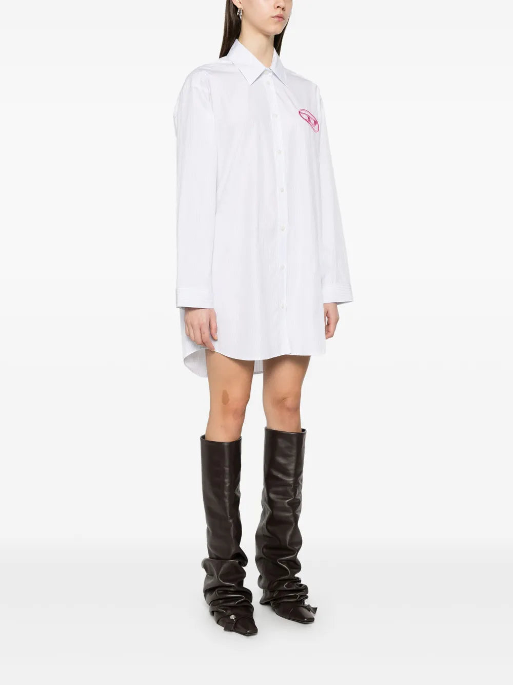 Robe Chemise Rayée Blanche