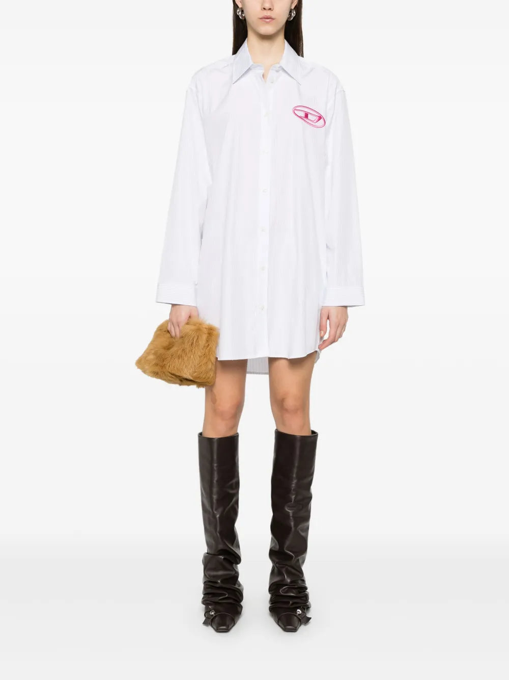 Robe Chemise Rayée Blanche