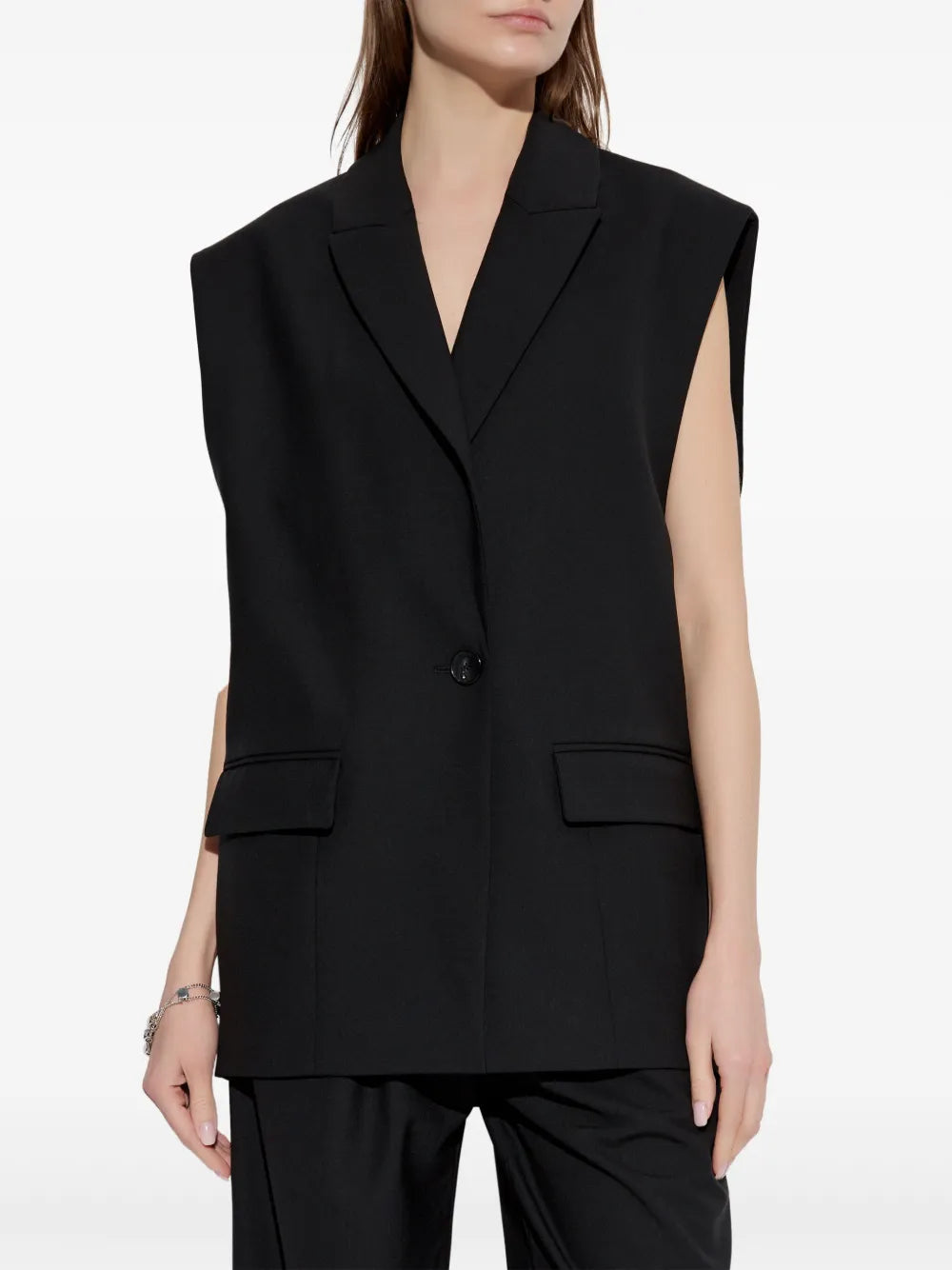 Black Sleeveless Blazer