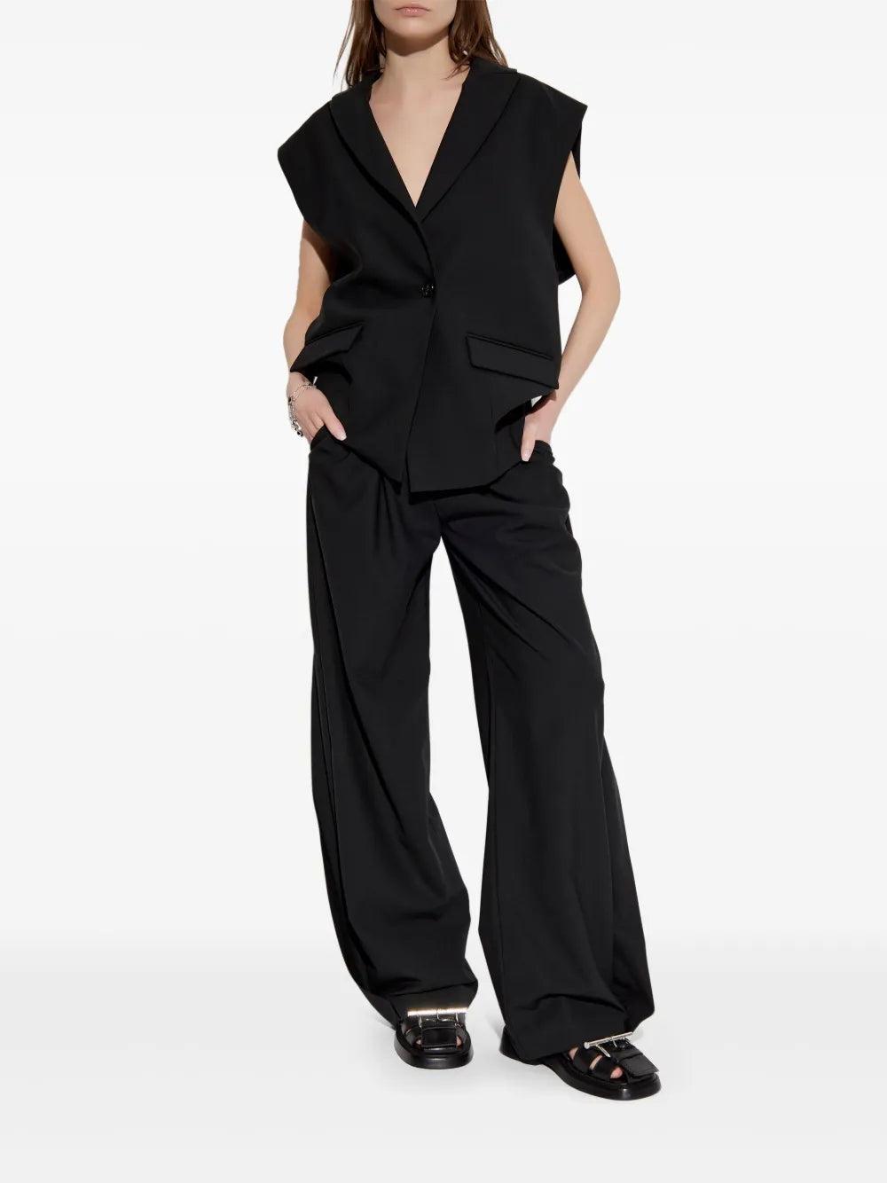 Black Sleeveless Blazer