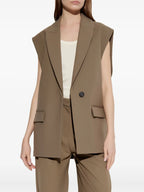 Oversized Beige Vest Blazer