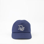 Dior Oblique Cap, Dior Accessories, Navy Cap, Embroidered Logo Cap, Cotton Cap