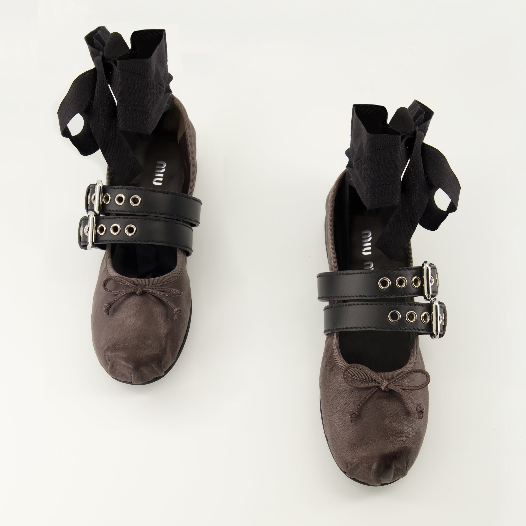 Leather Strap Ballet Flats - Miu Miu - Women | WE IN STYLE