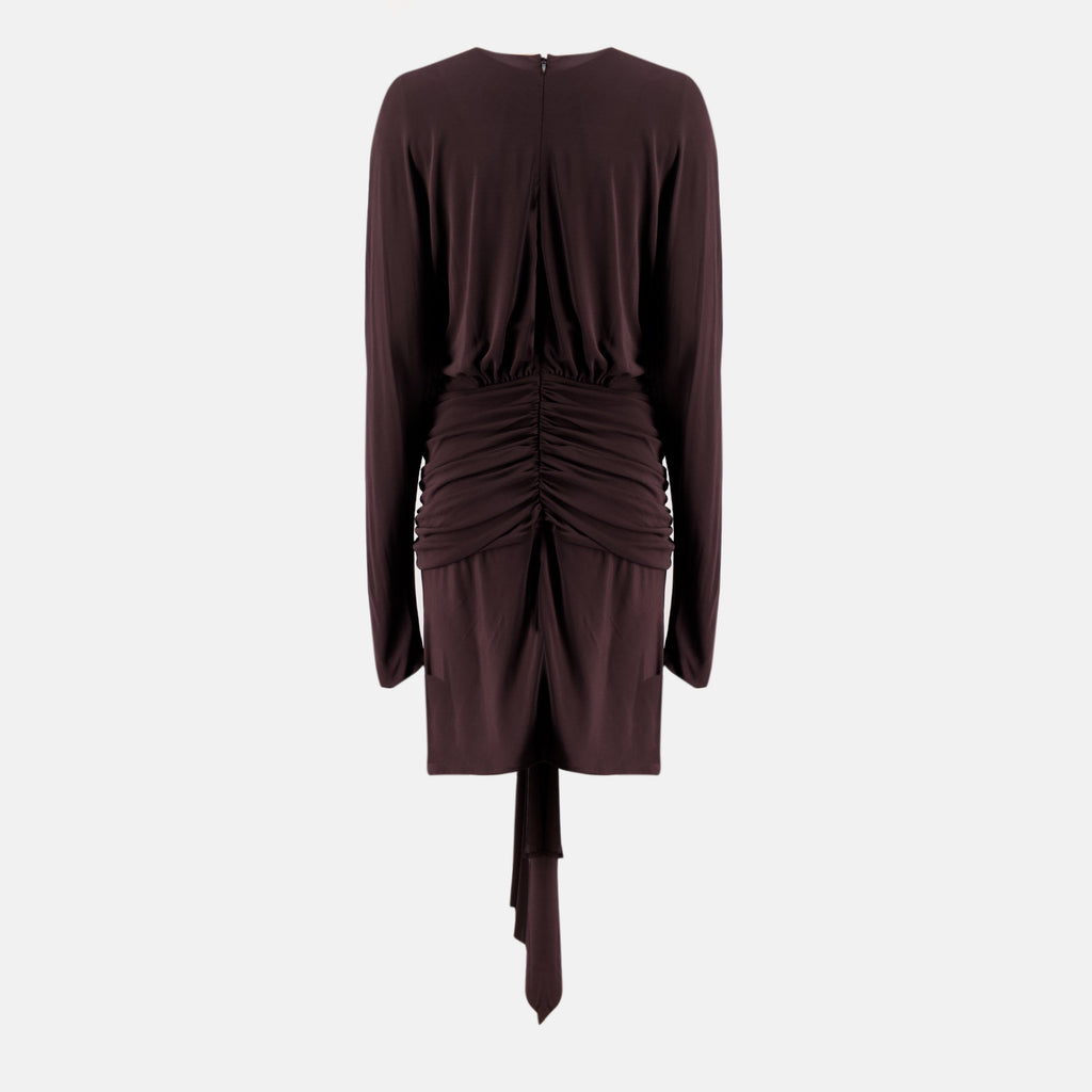 Image of Brown Draped Mini Dress by Christopher Esber for Women - Season Spring-Summer 2026 - Back View