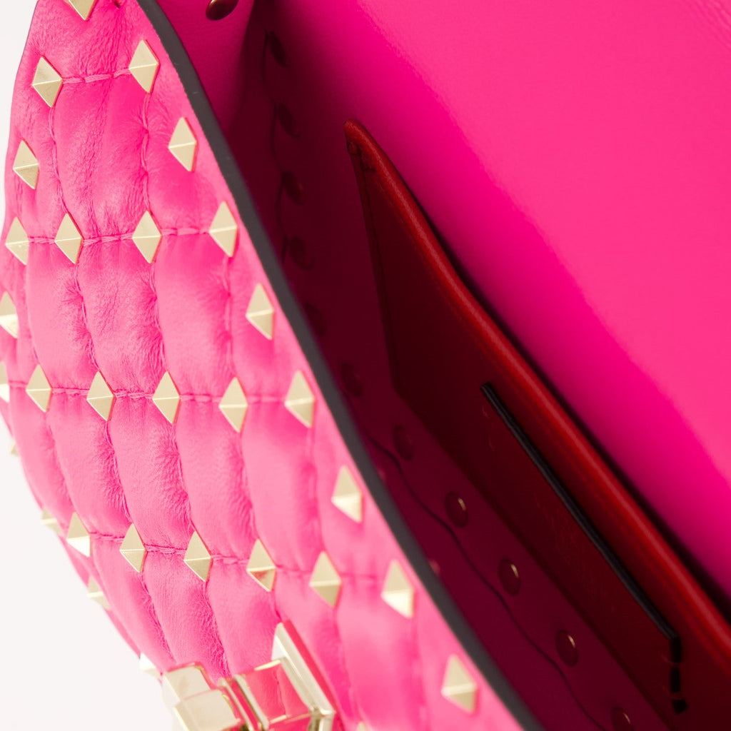 Pink leather bag, Rockstud Spike, quilted nappa, Valentino bag, luxury handbag