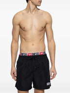 swim shorts, black swimwear, Diesel swimwear, mens swim shorts, adjustable swim shorts