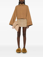 camel short shirt, MM6 cotton shirt, oversized sleeves shirt, classic collar shirt, Spring-Summer collection shirt