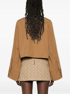 camel short shirt, MM6 cotton shirt, oversized sleeves shirt, classic collar shirt, Spring-Summer collection shirt