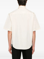 Image d'une chemise en coton beige par Ami PARIS pour hommes - Saison Printemps-Été 2025 - Détail Vue 6