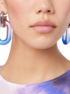 Tie and Dye earrings, contemporary resin jewelry, purple earrings, women's accessories, Rabanne earrings