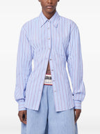 Imagem de camisa riscada azul da Rabanne para mulheres - Temporada Primavera-Verão 2025 - Vista Detalhe 6