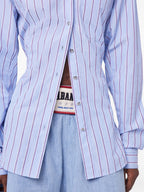 Imagem de camisa riscada azul da Rabanne para mulheres - Temporada Primavera-Verão 2025 - Vista Detalhe 7
