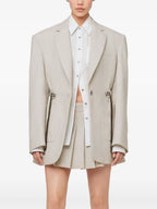 Imagen de un blazer de lana beige de Rabanne para mujeres - Temporada Primavera-Verano 2025 - Vista detallada 1