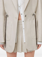 Imagen de un blazer de lana beige de Rabanne para mujeres - Temporada Primavera-Verano 2025 - Vista detallada 6