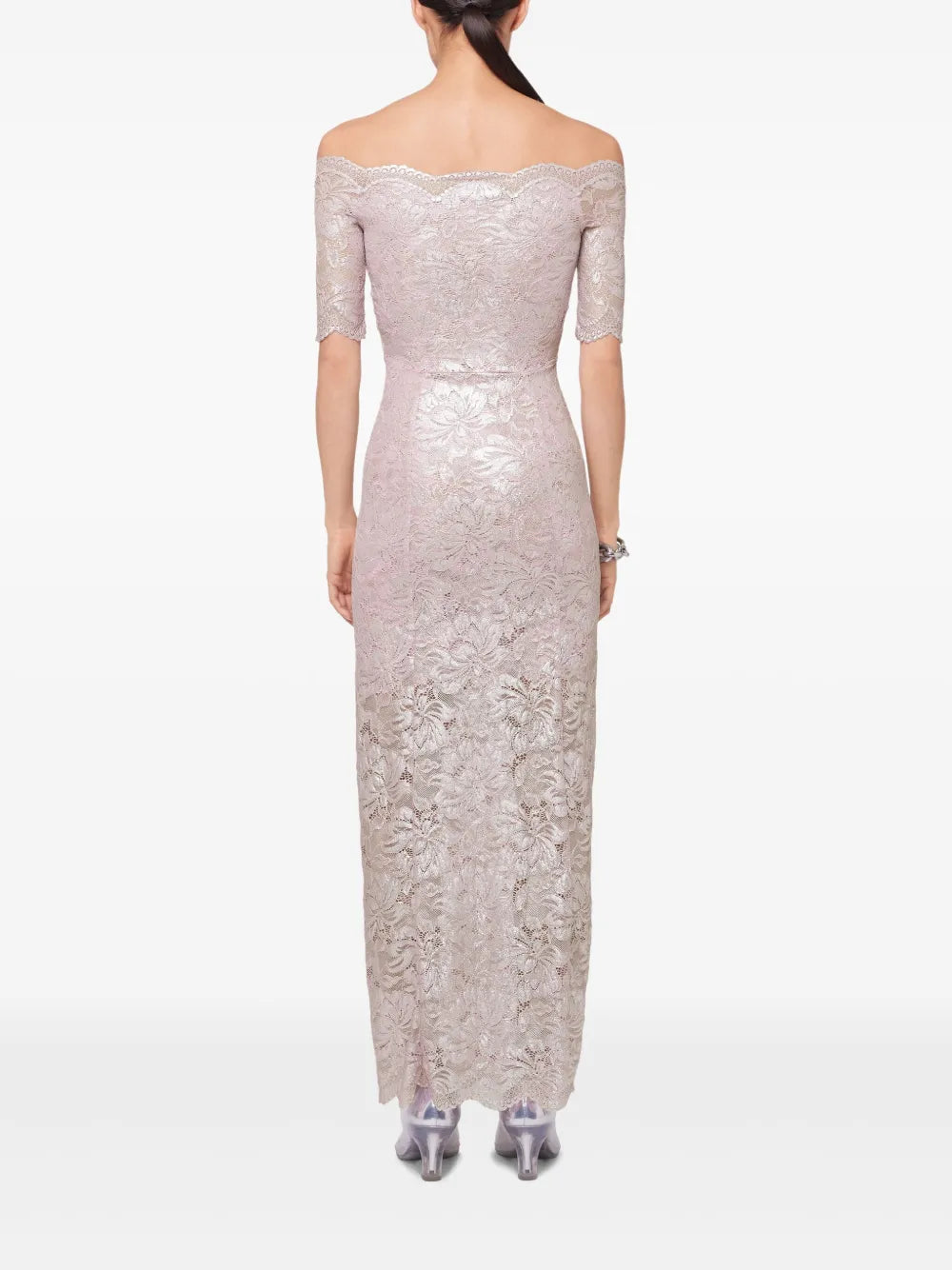 Image of Silver Lace Pink Dress by Rabanne for Women - Season Spring-Summer 2025 - Detail View 6
