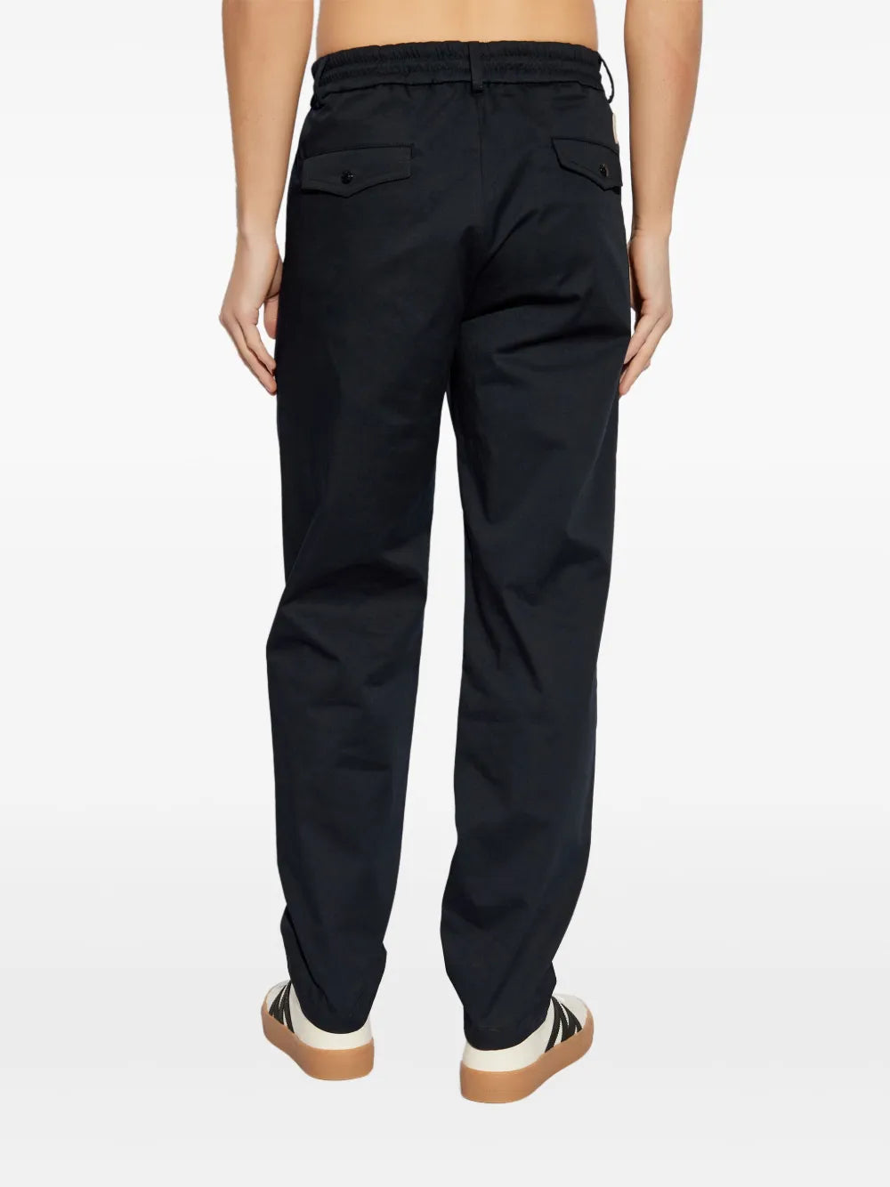 Immagine di Pantaloni in Cotone Blu di Moncler per Uomo - Stagione Primavera-Estate 2025 - Vista Dettaglio 6