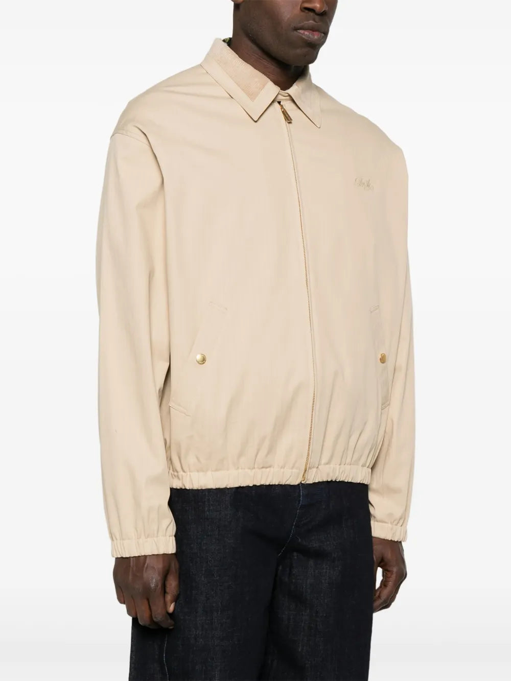Beige Cotton Bomber Jacket