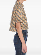 Imagen de camisa de cuadros corta de Burberry para mujeres - Temporada Primavera-Verano 2025 - Vista trasera