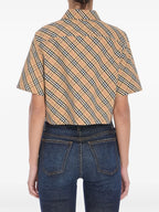 Imagen de camisa de cuadros corta de Burberry para mujeres - Temporada Primavera-Verano 2025 - Detalle 1