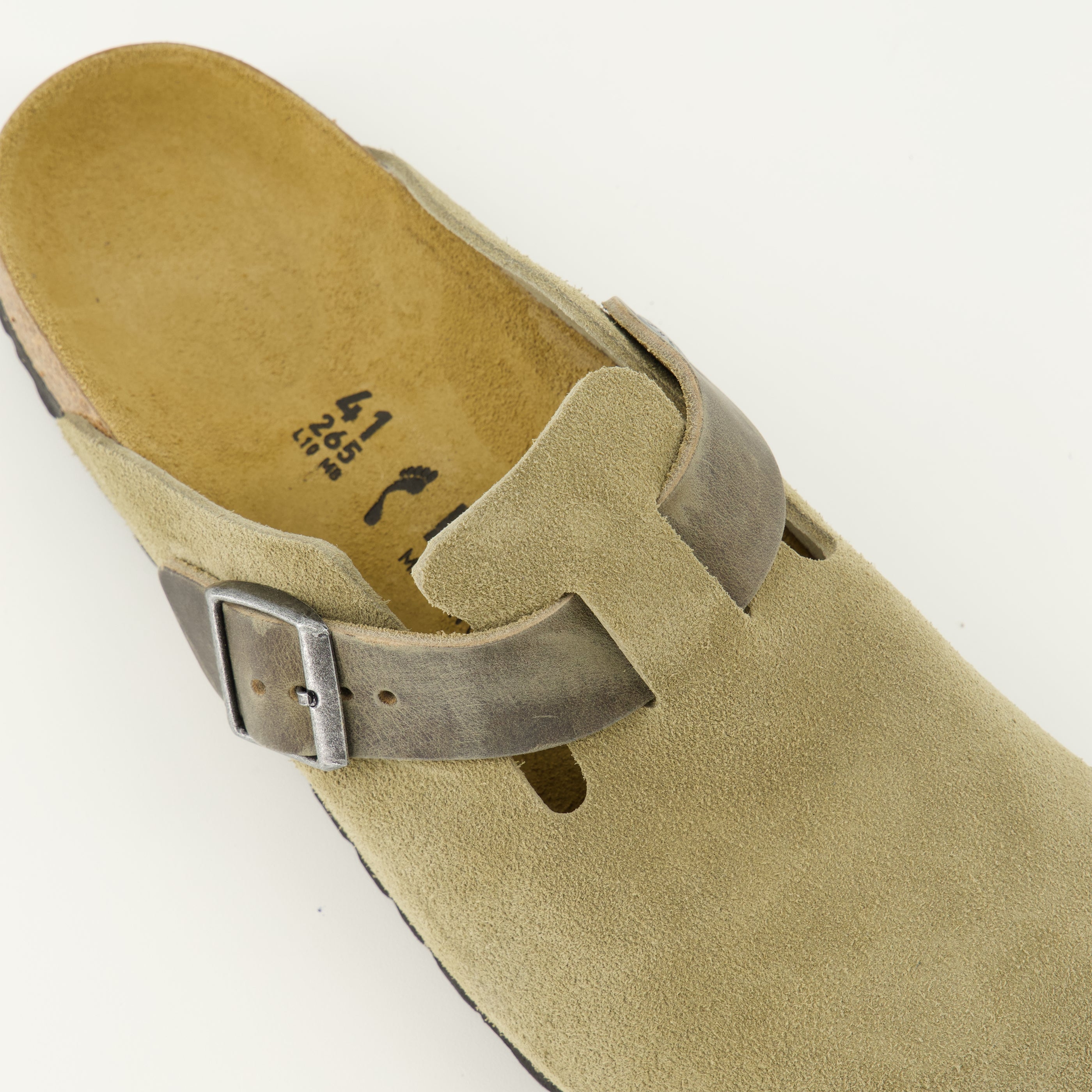 Boston Kaki Suede Mules