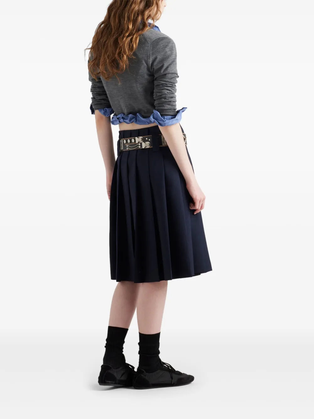 wool cardigan, grey cardigan, Prada, women's fashion, designer cardigan