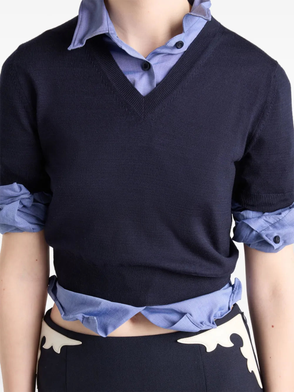 Kurzarm-Wollpullover