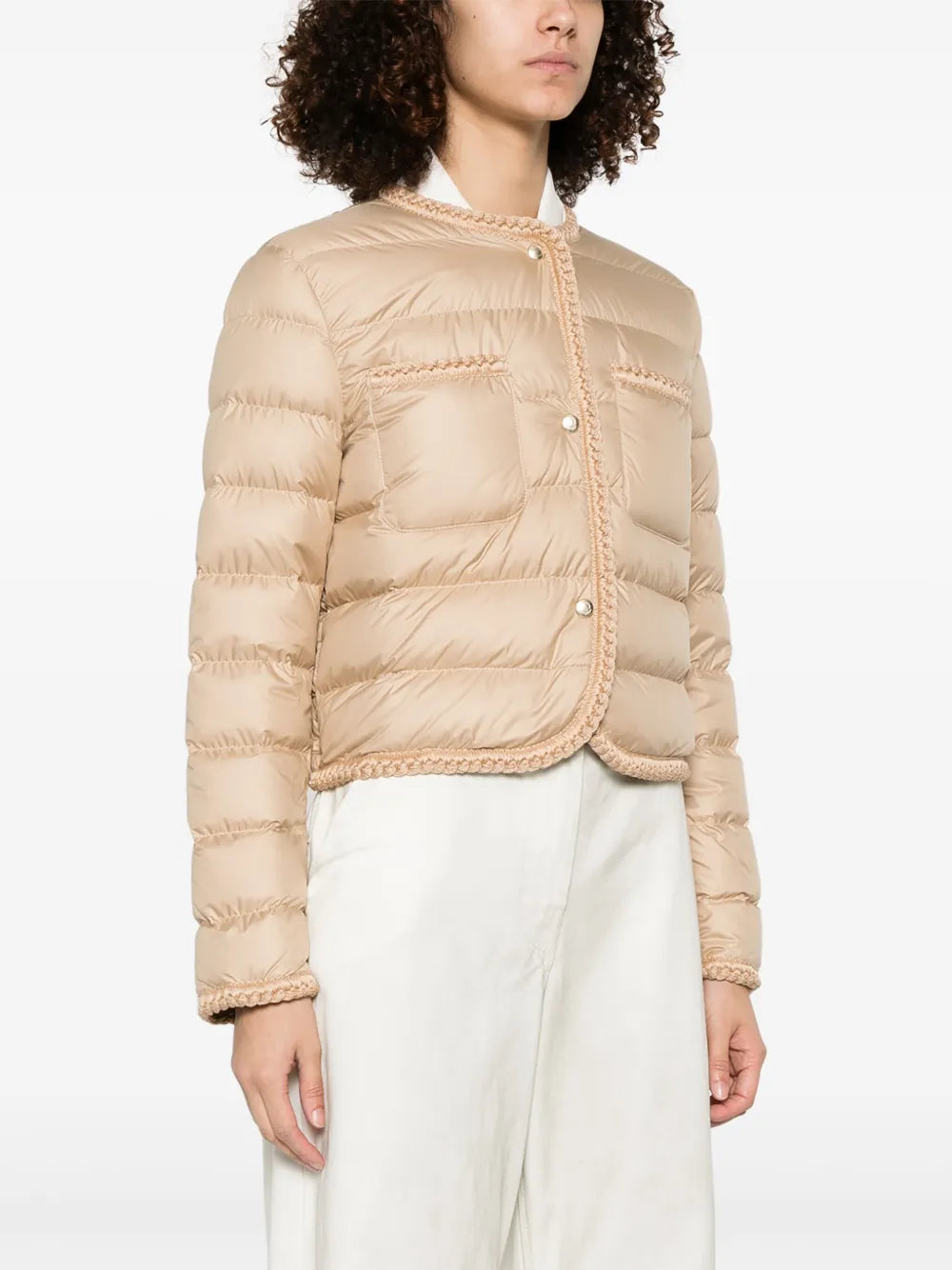 Chaqueta de Plumas Tejida Beige
