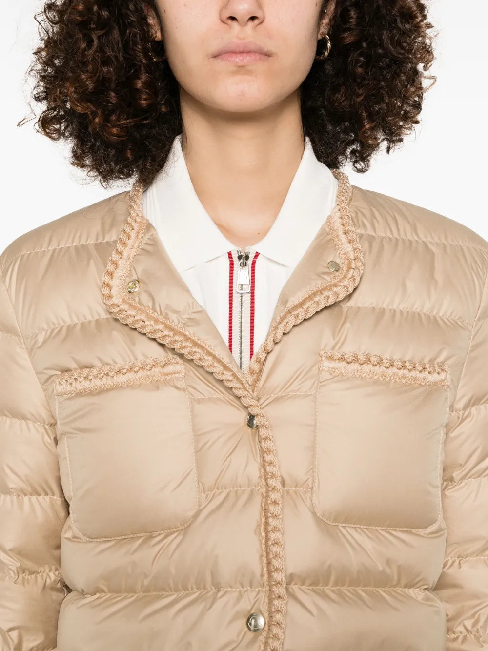 Chaqueta de Plumas Tejida Beige