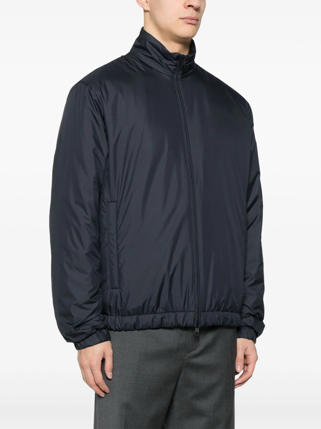 Image of Berre Down Jacket in Navy Blue by Moncler for Men - Season Spring-Summer 2026 - Model view 2