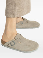 Birkenstock mules, Boston Mules, women's footwear, comfortable mules, nubuck slip-ons