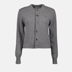 cashmere cardigan, grey cashmere, AMI Paris cardigan, luxury knitwear, autumn-winter fashion