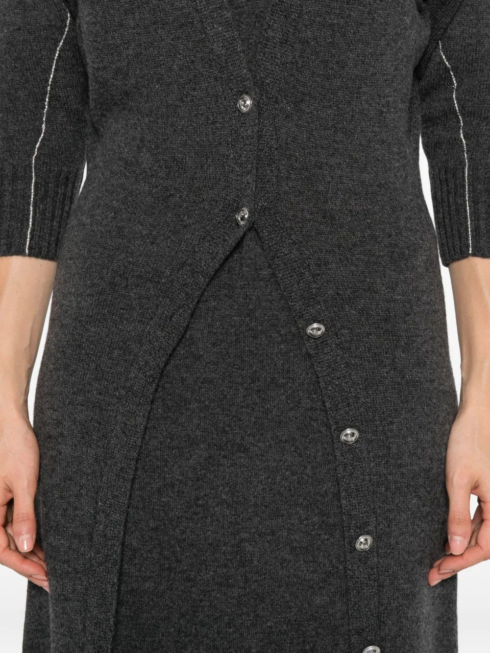 Vestido Longo de Lã Cinza