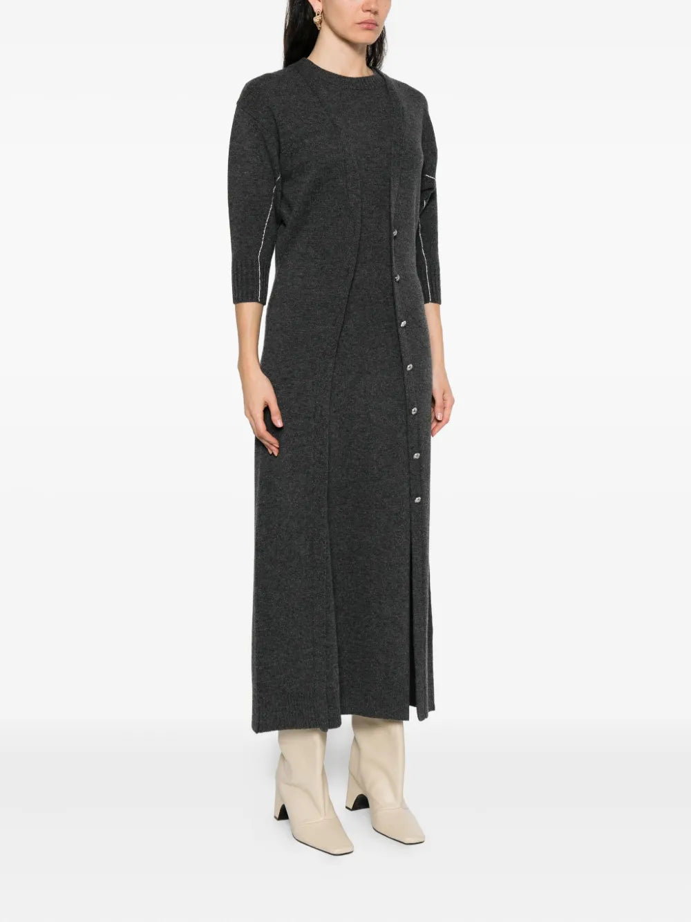 Grey Wool Long Dress