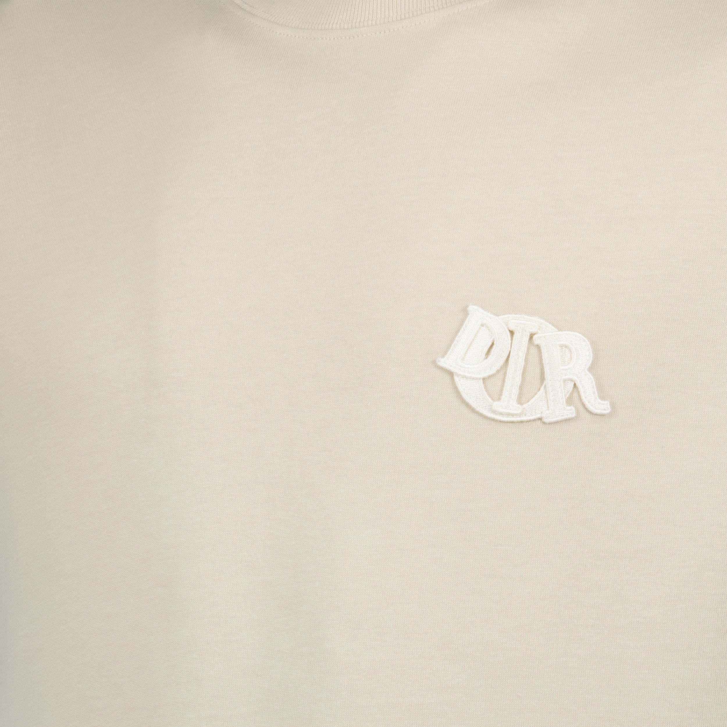 beige t-shirt, logo t-shirt, Dior t-shirt, embroidered logo, men's fashion